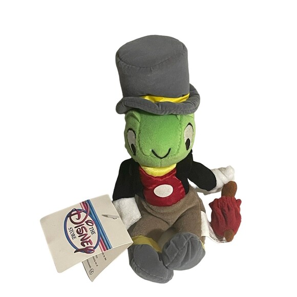 Vintage Disneyland Walt Disney World Jiminy Cricket Plush Stuffed Pinocchio 9” - Picture 9 of 16